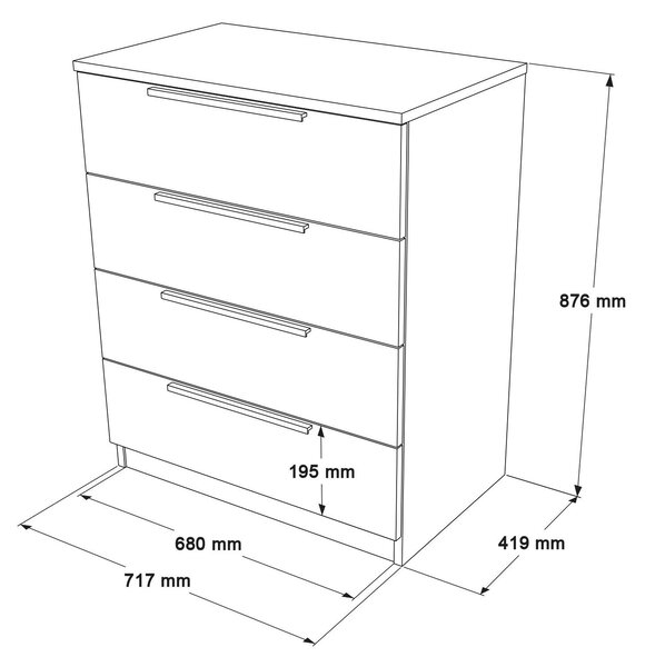 Zondo.hr Komoda Lomboretta 4 (orah + crna). Akcija -29%. 1106437