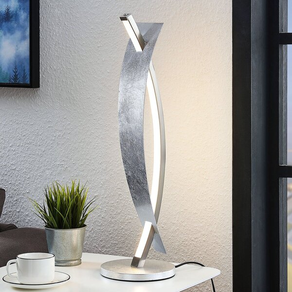 Lucande LED stolna lampa Marija, srebrna, prigušiva, 62 cm, prigušiva, Metalik, Dnevni boravak/blagovaonica, Metal