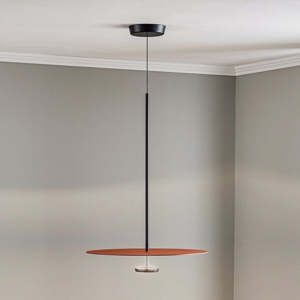 Vibia Flat LED viseća lampa 1 žarulja. Ø 55 cm terakota, prigušiva, Naranča, Dnevni boravak/blagovaonica, Metal