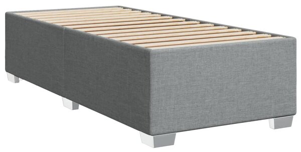 Krevet s oprugama i madracem svjetlosivi 100x200 cm od tkanine - Siva / 100 x 200 cm