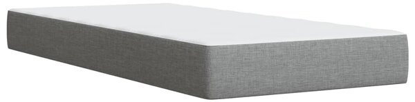 Krevet s oprugama i madracem svjetlosivi 100x200 cm od tkanine - Siva / 100 x 200 cm