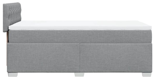 Krevet s oprugama i madracem svjetlosivi 100x200 cm od tkanine - Siva / 100 x 200 cm