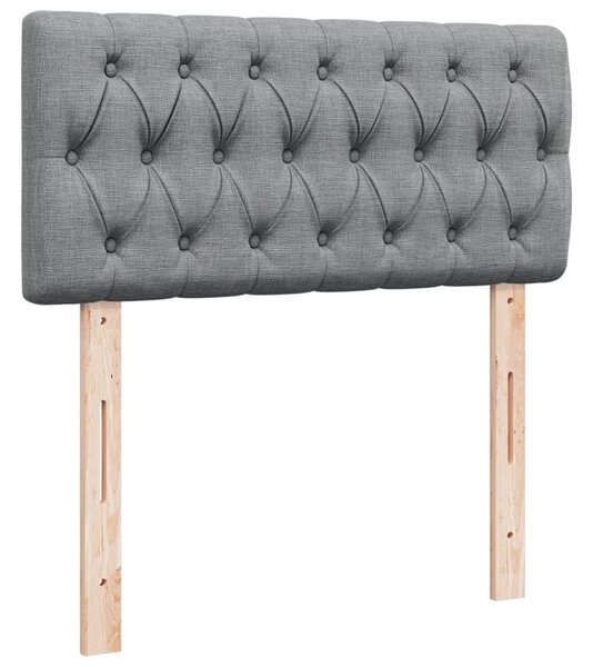 Krevet s oprugama i madracem svjetlosivi 100x200 cm od tkanine - Siva / 100 x 200 cm