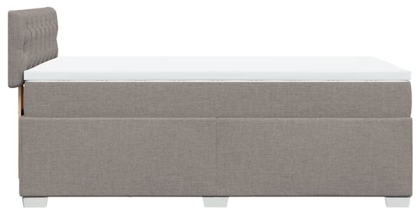 Krevet s oprugama i madracem smeđesivi 100 x 200 cm od tkanine - Tupe / 100 x 200 cm