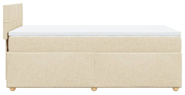 Krevet s oprugama i madracem krem 90 x 190 cm od tkanine - Krema / 90 x 190 cm
