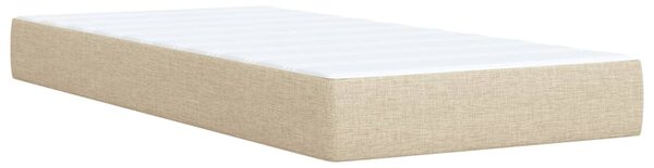 Krevet s oprugama i madracem krem 90 x 190 cm od tkanine - Krema / 90 x 190 cm
