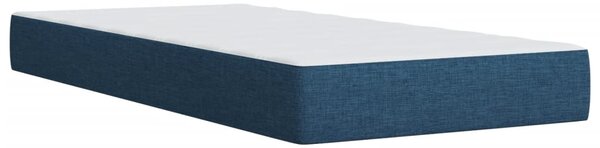 Krevet s oprugama i madracem plavi 90 x 190 cm od tkanine - Plava / 90 x 190 cm