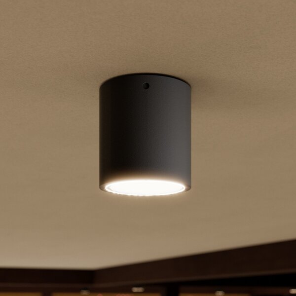 Lucande LED stropna svjetiljka Meret, okrugla, antracit, metal, Crno, Metal