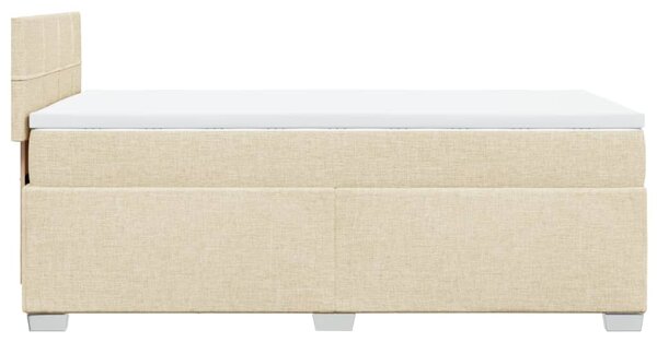 Krevet s oprugama i madracem krem 100 x 200 cm od tkanine - Krema / 100 x 200 cm