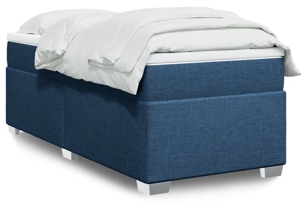 Krevet s oprugama i madracem plavi 90 x 190 cm od tkanine - Plava / 90 x 190 cm