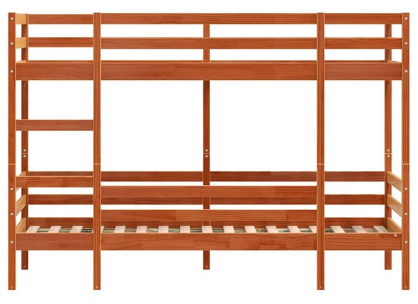 Krevet na kat voštano smeđi 80 x 200 cm od masivne borovine - Smeđa / 80 x 200 cm