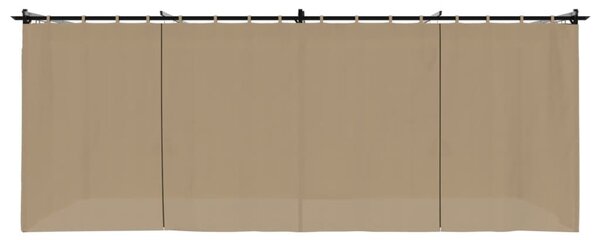 Sjenica sa zavjesama 6 x 3 m smeđesiva čelična - Tupe / 6 x 3 m