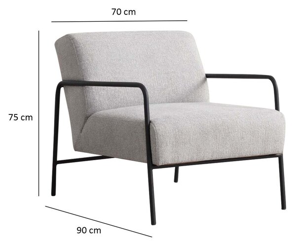 Zondo.hr Fotelja Etorella (siva + crna). Akcija -30%. 1106495