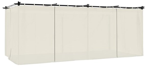 Sjenica sa zavjesama 6 x 3 m krem čelična - Krema / 6 x 3 m
