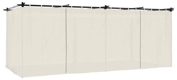 Sjenica sa zavjesama 6 x 3 m krem čelična - Krema / 6 x 3 m