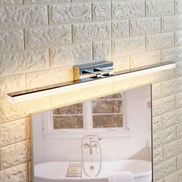 Lucande LED kupaonska zidna svjetiljka Julie, 75 cm, krom, metal, IP44, Metalik, kupaonica, Metal