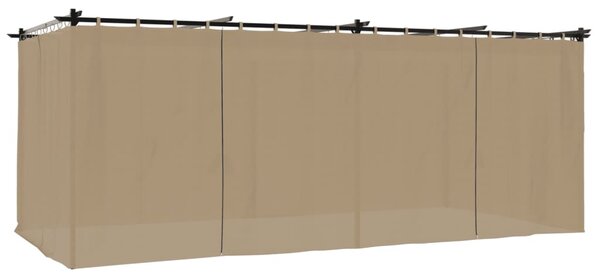 Sjenica sa zavjesama 6 x 3 m smeđesiva čelična - Tupe / 6 x 3 m