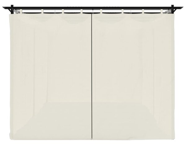Sjenica sa zavjesama 6 x 3 m krem čelična - Krema / 6 x 3 m