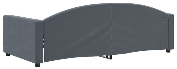 Dnevni krevet tamnosivi 100 x 200 cm baršunasti - Siva / 100 x 200 cm