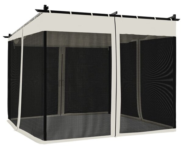Sjenica s mrežastim zidovima 3 x 3 m krem čelična - Krema / 3 x 3 m