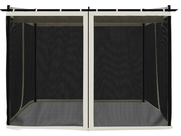 Sjenica s mrežastim zidovima 3 x 3 m krem čelična - Krema / 3 x 3 m