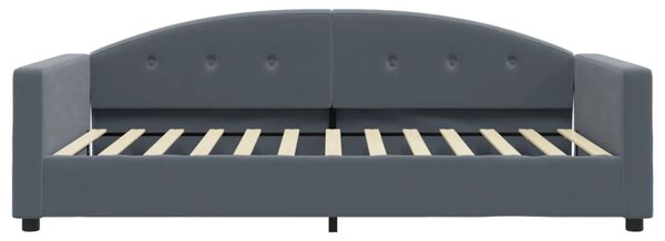 Dnevni krevet tamnosivi 100 x 200 cm baršunasti - Siva / 100 x 200 cm