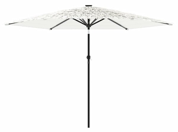 Vrtni suncobran s čeličnom šipkom bijeli 288x288x225 cm - Bijela / 288 x 288 x 225 cm