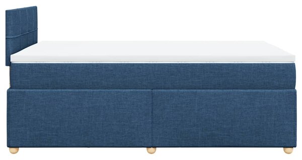 Krevet s oprugama i madracem plavi 120 x 200 cm od tkanine - Plava / 120 x 200 cm