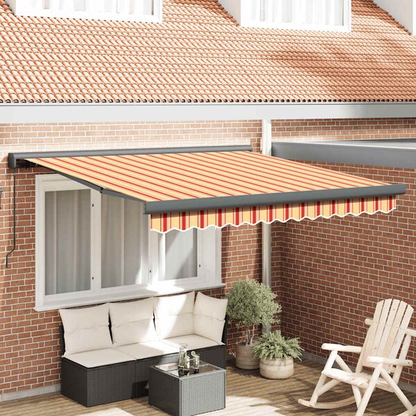 Tenda na uvlačenje žuto-bijela 3 x 2,5 m od tkanine i aluminija - Žuta / 3 x 2.5 m