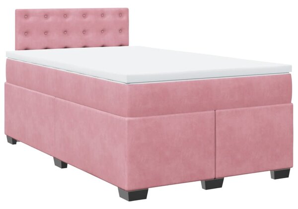 Box spring krevet s madracem ružičasti 120 x 200 cm baršunasti - Ružičasta / 120 x 200 cm