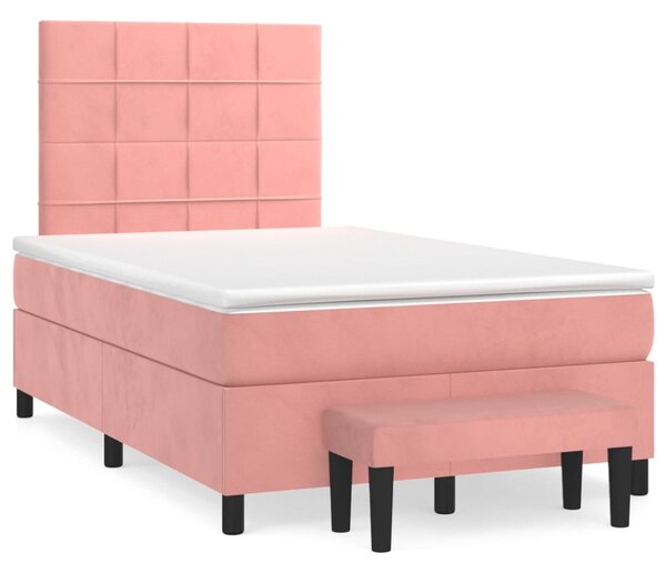 Box spring krevet s madracem ružičasti 120 x 200 cm baršunasti - Ružičasta / 120 x 200 cm