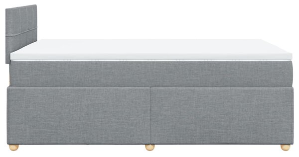 Krevet s oprugama i madrac svjetlosivi 120 x 200cm od tkanine - Siva / 120 x 200 cm