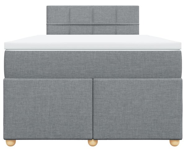 Krevet s oprugama i madrac svjetlosivi 120 x 200cm od tkanine - Siva / 120 x 200 cm