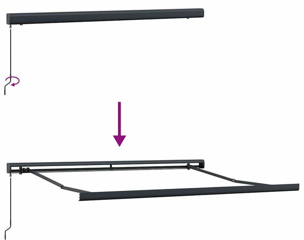 Tenda na ručno uvlačenje smeđa 300 x 250 cm - Smeđa / 3 x 2.5 m