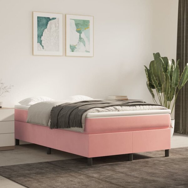 Box spring krevet s madracem ružičasti 120 x 200 cm baršunasti - Ružičasta / 120 x 200 cm