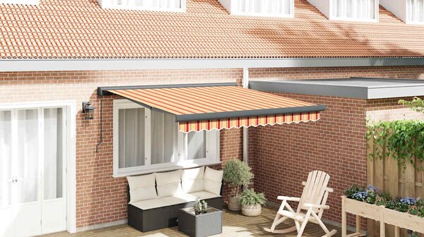 Tenda na uvlačenje žuto-bijela 3 x 2,5 m od tkanine i aluminija - Žuta / 3 x 2.5 m