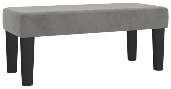 Box spring krevet s madracem svjetlosivi 120x200 cm baršunasti - Siva / 120 x 200 cm