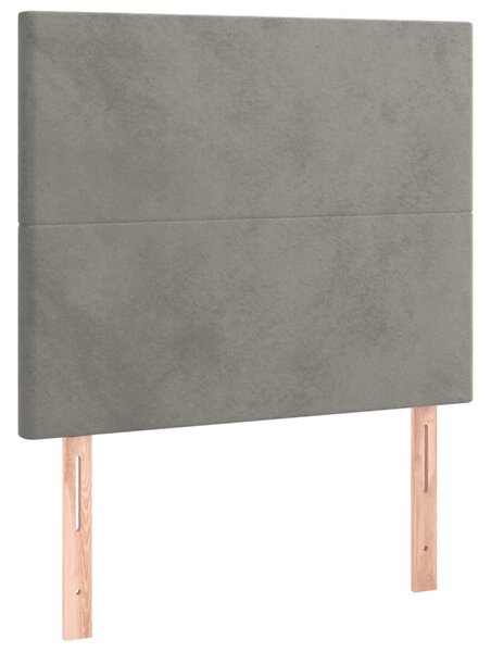 Box spring krevet s madracem svjetlosivi 100x200 cm baršunasti - Siva / 100 x 200 cm