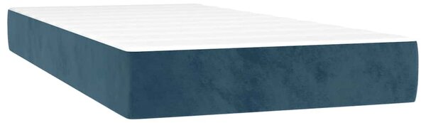 Box spring krevet s madracem tamnoplavi 100x200 cm baršunasti - Plava / 100 x 200 cm