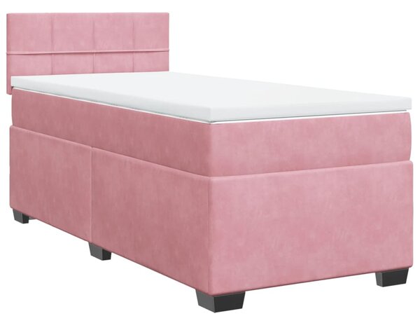 Box spring krevet s madracem ružičasti 90x200 cm baršunasti - Ružičasti / 90 x 200 cm