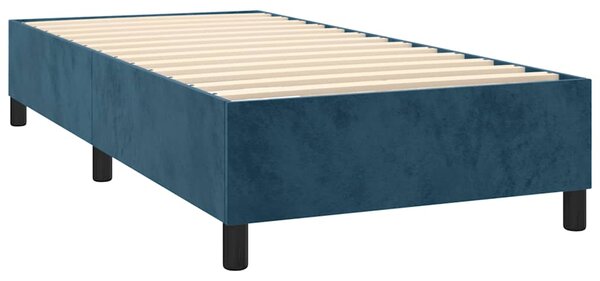 Box spring krevet s madracem tamnoplavi 100x200 cm baršunasti - Plava / 100 x 200 cm