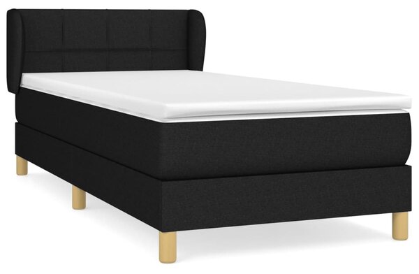 Box spring krevet s madracem crni 90x190 cm od tkanine - Siva / jedna veličina