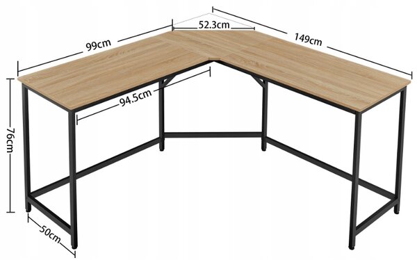 Kutni pisaći stol TAYLOR SONOMA 149x149cm