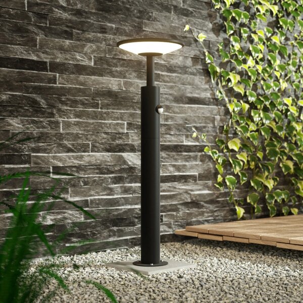 Lucande LED stazna svjetiljka Fenia, 60 cm, senzor, IP54, antracit, Crno, Aluminij