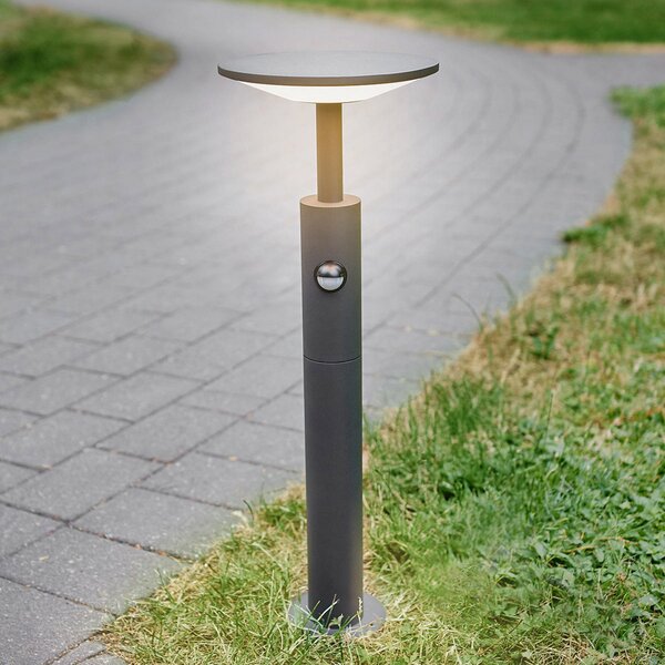 Lucande LED stazna svjetiljka Fenia, 60 cm, senzor, IP54, antracit, Crno, Aluminij
