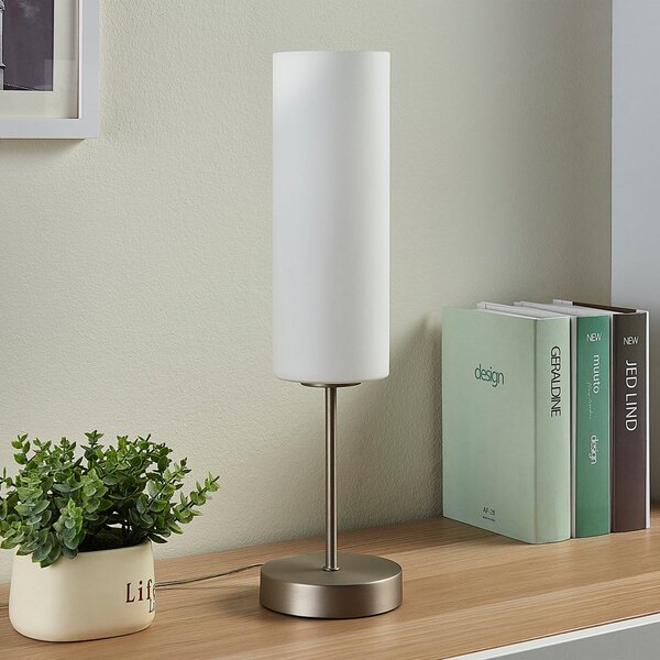 Lindby stolna lampa Felice, cilindar, Bijela, Dnevni boravak/blagovaonica, Staklo