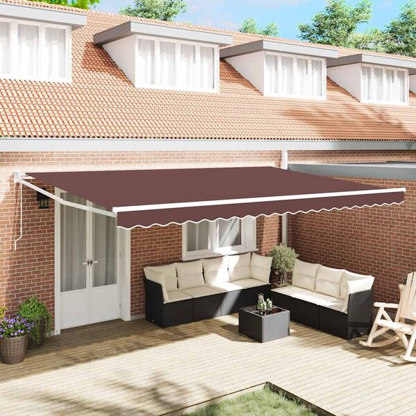 Tenda na automatsko uvlačenje smeđa 500 x 300 cm - Smeđa / 5 x 3 m