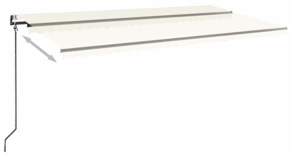 Automatska tenda sa senzorom za vjetar LED 600x350 cm krem - Krema / 600 x 350 cm