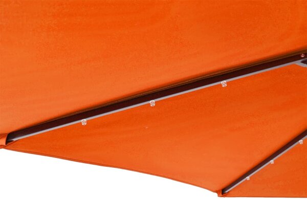 Vrtni suncobran s čeličnom šipkom LED terakota 225x225x212 cm - Narančasta / N/A