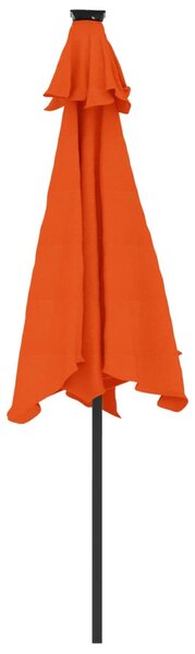 Vrtni suncobran s čeličnom šipkom LED terakota 225x225x212 cm - Narančasta / N/A